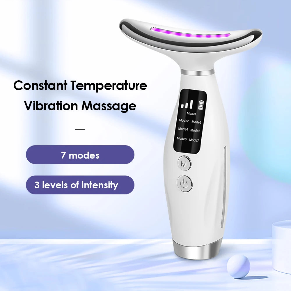 Neck & Face Lift Massager – 7 Modes, LED & Vibration Therapy